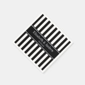 Schwarz-weißes Streifen-Schwarz-Namen-Monogramm Serviette (Ecke)