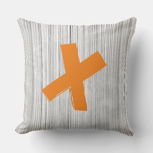 Schwarz-weißes Streifenmuster Kissen (Vorderseite)