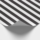 Schwarz-weißes Streifenpapier Geschenkpapier (Ecke)