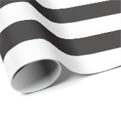 Schwarz-weißes Streifenpapier Geschenkpapier (Rolleneckpunkt)
