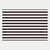 Schwarz-weißes Strip Wrapping Paper-Set von 3 Geschenkpapier Set (Vorderseite 3)