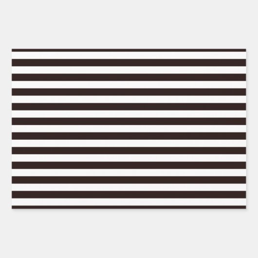 Schwarz-weißes Strip Wrapping Paper-Set von 3 Geschenkpapier Set (Vorderseite 3)