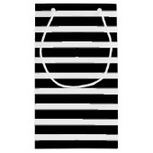 Schwarz-weißes Stripmuster gefliestes Party Kleine Geschenktüte (Rückseite)