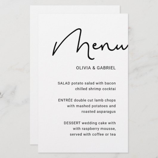 Schwarz-weißes Stylish script minimalistisches Hoc (Vorne/Hinten)