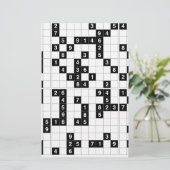 Schwarz-weißes Sudoku Briefpapier (Stehend Vorderseite)