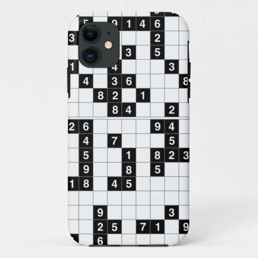 Schwarz-weißes Sudoku Case-Mate iPhone Hülle (Rückseite)