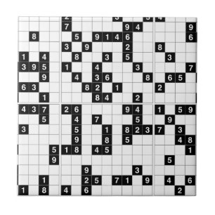 Schwarz-weißes Sudoku Fliese