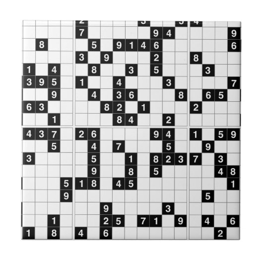 Schwarz-weißes Sudoku Fliese (Vorderseite)