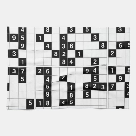 Schwarz-weißes Sudoku Handtuch (Horizontal)