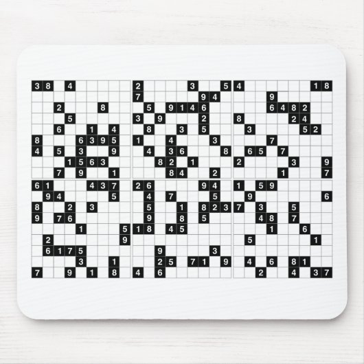 Schwarz-weißes Sudoku Mousepad (Vorne)