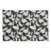 Schwarz-weißes Swan Feathers Pattern Elegant Kissenbezug (Rückseite-Rechts)