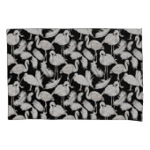 Schwarz-weißes Swan Feathers Pattern Elegant Kissenbezug (Vorderseite-Links)