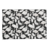 Schwarz-weißes Swan Feathers Pattern Elegant Kissenbezug (Vorderseite-Rechts)