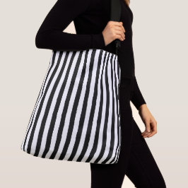 Schwarz-weißes Tanktop für Frauen im minimalistisc Tragetaschen Mit Langen Trägern