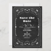 Schwarz-weißes Tarot Hochzeit für Liebhaber Save The Date (Vorderseite)