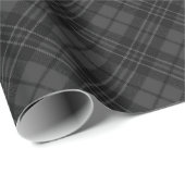 Schwarz-weißes Tartan kariertes Weihnachtsmuster Geschenkpapier (Rolleneckpunkt)