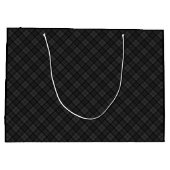 Schwarz-weißes Tartan kariertes Weihnachtsmuster Große Geschenktüte (Rückseite)