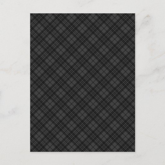 Schwarz-weißes Tartan kariertes Weihnachtsmuster Postkarte (Vorderseite)