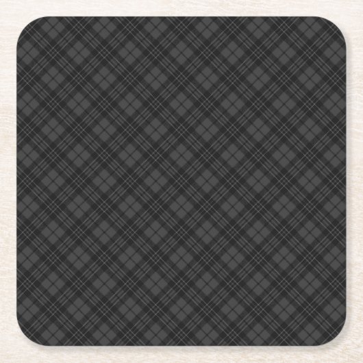 Schwarz-weißes Tartan kariertes Weihnachtsmuster Rechteckiger Pappuntersetzer (Vorderseite)