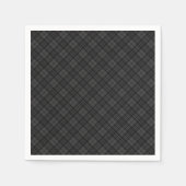 Schwarz-weißes Tartan kariertes Weihnachtsmuster Serviette (Vorderseite)