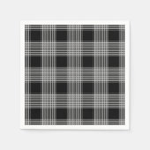 Schwarz-weißes Tartan-Karomuster Serviette (Vorderseite)