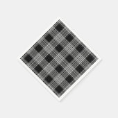 Schwarz-weißes Tartan-Karomuster Serviette (Ecke)