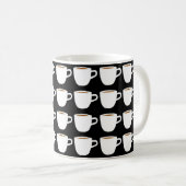 Schwarz-weißes Tasse-Muster Kaffeetasse (VorderseiteRechts)