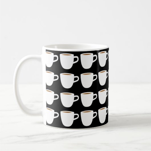 Schwarz-weißes Tasse-Muster Kaffeetasse (Links)