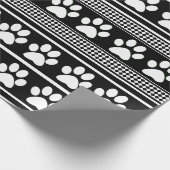 Schwarz-weißes Tatzendruckmuster-Verpackungspapier Geschenkpapier