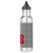 Schwarz-weißes Team des Sports Player NUMMER Check Edelstahlflasche (Rechts)