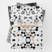 Schwarz-weißes Terrazzo-Packpapier Geschenkpapier Set (Beispiel)