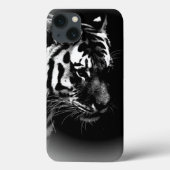 Schwarz-weißes Tiger Art Foto Case-Mate iPhone Hülle (Rückseite)