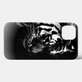 Schwarz-weißes Tiger Art Foto Case-Mate iPhone Hülle (Rückseite (Horizontal))