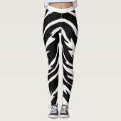 Schwarz-weißes Tigerstreifen-Muster bei Tieren Leggings (Vorderseite)
