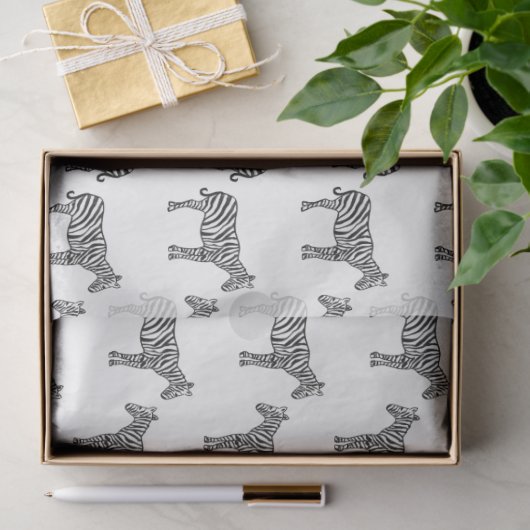 Schwarz-weißes Tintenfisch Zoo Seidenpapier (Geschenk)