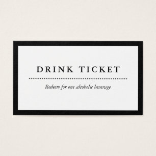 Schwarz-weißes Trinkticket