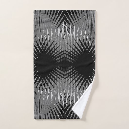 Schwarz-weißes tropisches Palme-Blatt-Bad-Tuch-Set Badhandtuch Set (Handtuch)