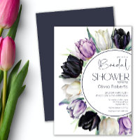 Schwarz-weißes Tulpen-Brautparty