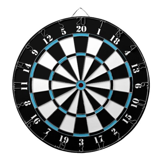 Schwarz-weißes Türkisches Blue Dart Board Dartscheibe (vorne)