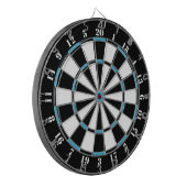 Schwarz-weißes Türkisches Blue Dart Board Dartscheibe (Vorderseite Links)