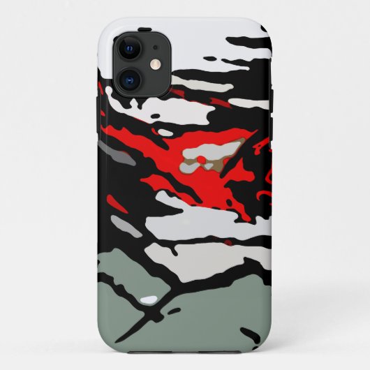 Schwarz-weißes Türkismuster Case-Mate iPhone Hülle (Rückseite)
