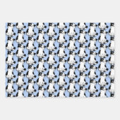 Schwarz-weißes Tuxedo Kitty Design Packpapier Geschenkpapier Set (Vorderseite 3)