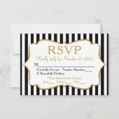 Schwarz-weißes UAWG-Hochzeitsmahl RSVP Karte (Vorderseite)