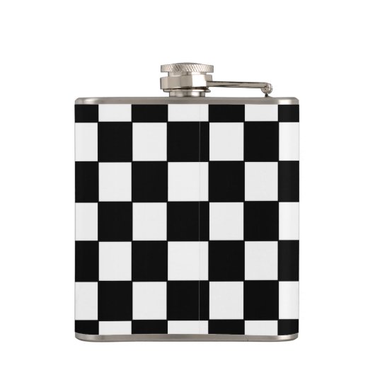 Schwarz-weißes überprüft - Flasche Flachmann (Rückseite)