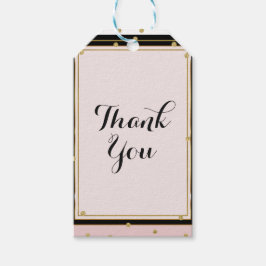 Schwarz-weißes und goldenes Glam-Brautparty in Ros Geschenkanhänger