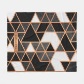 Schwarz-weißes und goldenes Mosaik Fleecedecke (Vorderseite (Horizontal))