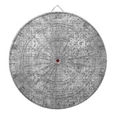 Schwarz-weißes und graues geometrisches Muster Dartscheibe (vorne)