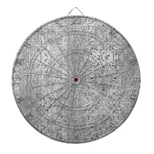 Schwarz-weißes und graues geometrisches Muster Dartscheibe