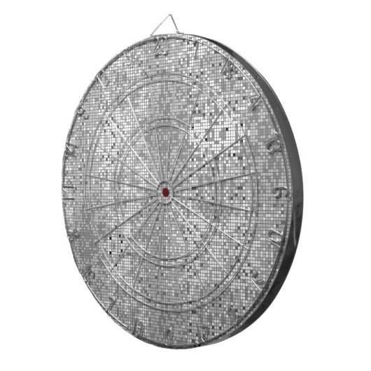Schwarz-weißes und graues geometrisches Muster Dartscheibe (Vorderseite rechts)