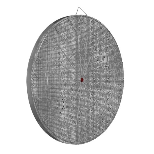 Schwarz-weißes und graues geometrisches Muster Dartscheibe (Vorderseite Links)